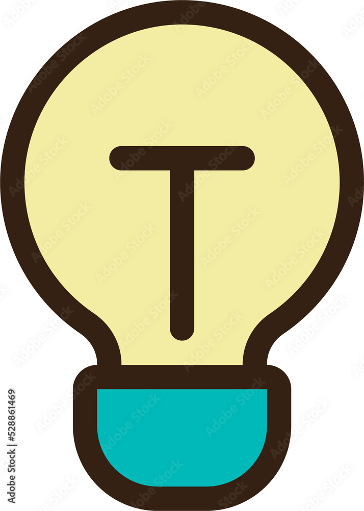 Poster light bulb rgb color ui icon. incandescent lamp. search for idea. simple filled line element. gui, u