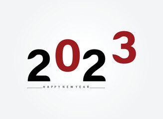 Happy New Year 2023 Design Template. Modern Design for Calendar, Invitations, Greeting Cards, Holidays Flyers or Prints.