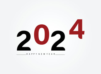 Happy New Year 2024 Design Template. Modern Design for Calendar, Invitations, Greeting Cards, Holidays Flyers or Prints.