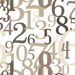 numbers on white background with seamless pattern.