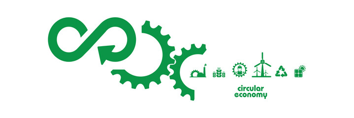 Obraz premium circular economy icons on white background 