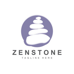 Balance Stone Logo Design, Vector Therapy Stone, Massage Stone, Hot Stone And Zenstone, Product Brand Illustration