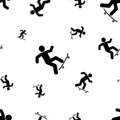 seamless pattern with skateboarding icon