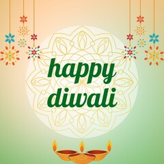 Creative illustration design for social media templates to celebrate Diwali on 24th October. This design is also suitable for graphic resources.