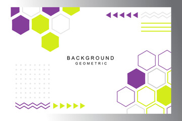 Simple modern white hexagonal memphis style background 