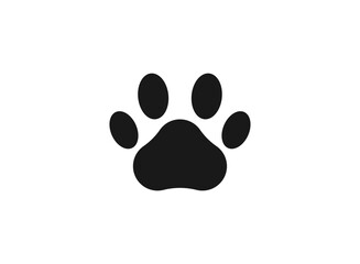 paw icon animal black vector illustration.