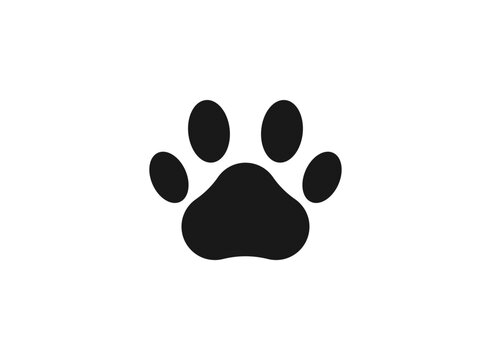 paw icon animal black vector illustration.