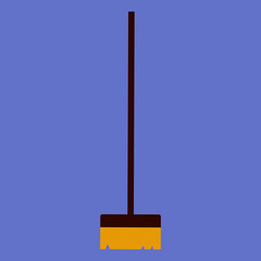 Floor cleaning brush with handle, illustration