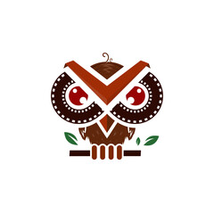 Owl cinema film strip, vector logo template for business, videographer, studio, corporation or web.