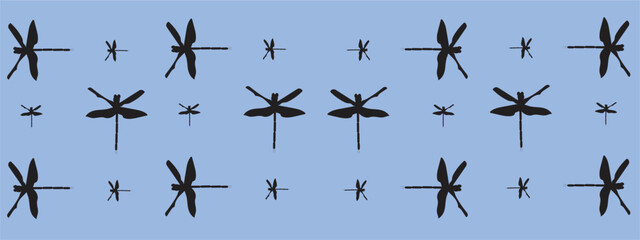 Dragonfly vector image on blue background for illustration or wallpaper.