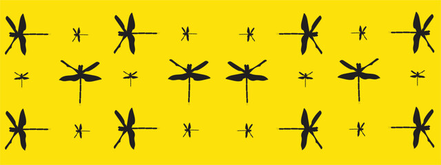 Dragonfly vector image on a yellow background for illustration or wallpaper.