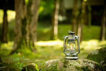 森とランタン
