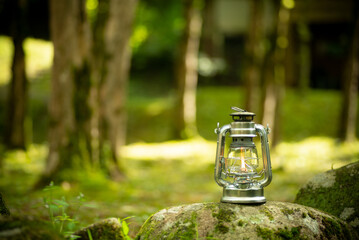 森とランタン