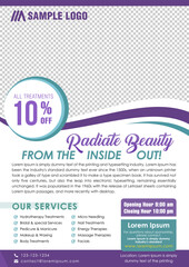 Beauty spa hair salon print ready flyer template Vector design.