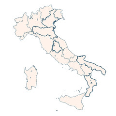 Simple outline Map Of Italy