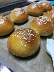 fresh baked hamburger bun