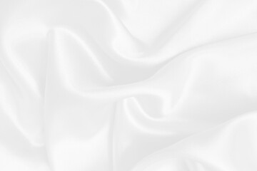 Fototapeta na wymiar White fabric texture background, detail of silk or linen pattern.