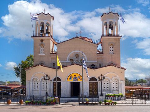 Church of Saint John Russian on Greek island Evia in Prokopi is a popular place of religious pilgrimage in Greece