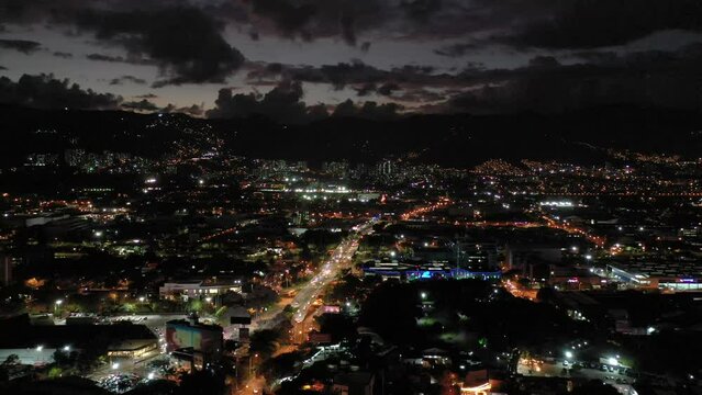 Beautiful night view of Medellin, Colombia