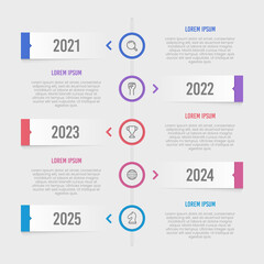 Infographic simple timeline template 5 years start to success