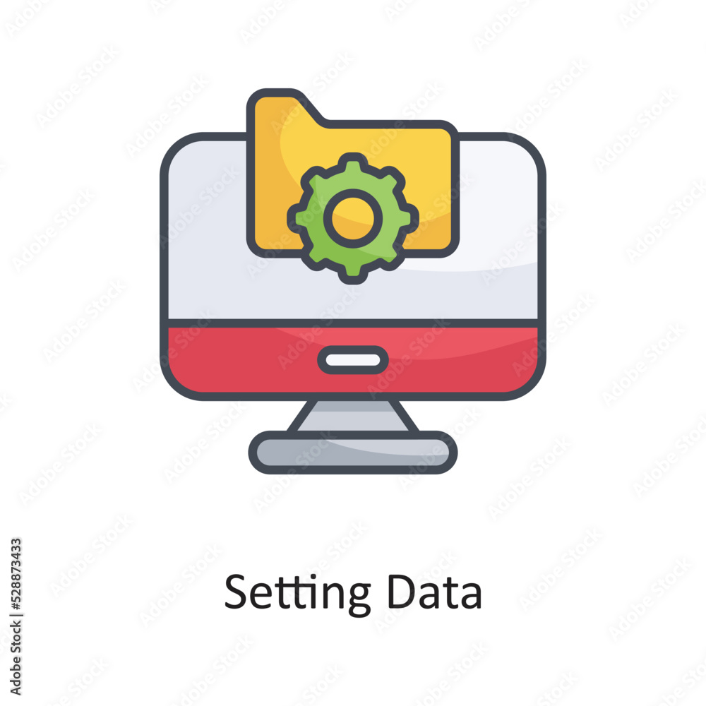 Poster setting data filled outline vector icon design illustration on white background. eps 10 file