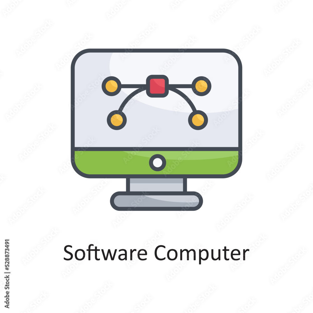 Poster software computer filled outline vector icon design illustration on white background. eps 10 file
