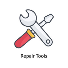 Repair Tools Filled Outline Vector Icon Design illustration on White background. EPS 10 File