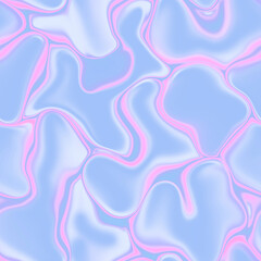 Holographic seamless pattern. The effect of flowing iridescent liquid. Psychedelic effect. Fairy tale unicorn trend background. 90s fashion..