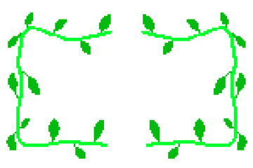 Pixel Art Vine Leaf Frame