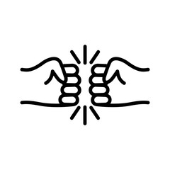 Obraz premium Fist bump icon, fist to fist. Bro fist bump. Friendship sign.