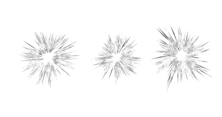 burst firework simple vector illustration set