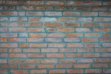 Wide Brown  brick wall panoramic background texture. Home and office design backdrop