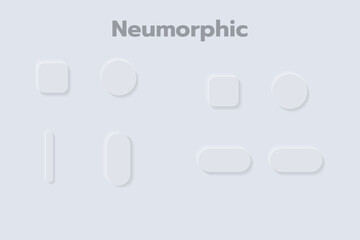 3D Neumorphic Soft UI Design. 3D Bottons.