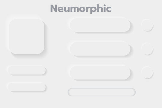 3D Neumorphic Soft UI Design. 3D Bottons.