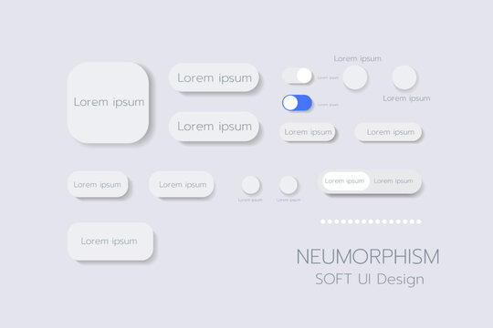 3D Neumorphic Soft UI Design. 3D Bottons.