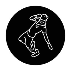 Man dancing hip hop color line icon. Contemporary dance.