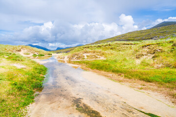 Landscape near Luskentyre Sands beach on the Isle of Harris, Scotland, UK