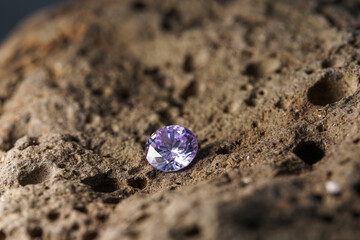 Natural Sapphire gemstone, Jewel or gems on black shine color, Collection of many different natural gemstones amethyst,
