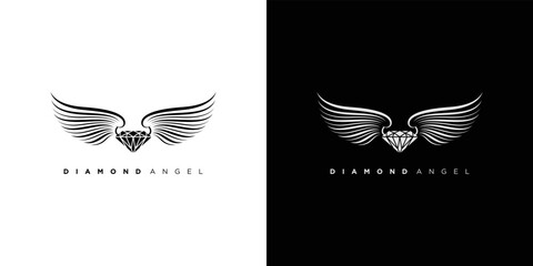 Modern and unique diamond angel logo design