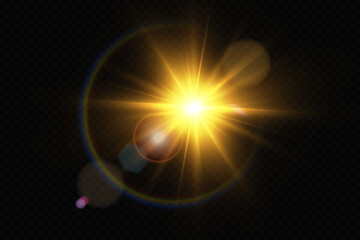 Vector. Sunlight. special lens flare effect. Light effect.Bright sun.