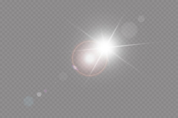 Vector. Sunlight. special lens flare effect. Light effect.Bright sun.