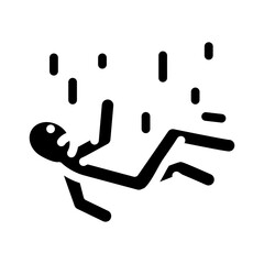 man falls accident glyph icon vector. man falls accident sign. isolated symbol illustration