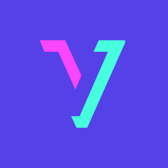 Colorful letter V modular typeface, with sharp, bold, masculine, but playful style. Perfect for personal brand logo, abbreviation, title, etc.