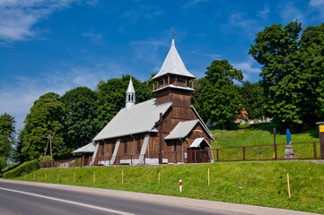 Fototapeta na wymiar Church of St. Stanislaus the Bishop built in 1920. Krynice, Lublin Voivodeship, Poland.