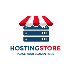 Hosting store vector logo template. This design use host or digital symbol. Suitable for technology business.