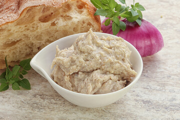 Jewish traditional cuisine herring mousse Forsmak