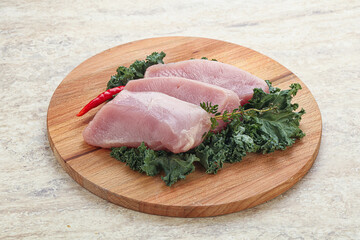 Raw turkey steak for grill