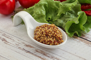 Mustard seeds sauce in the bowl