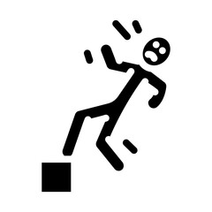 fall man accident glyph icon vector. fall man accident sign. isolated symbol illustration
