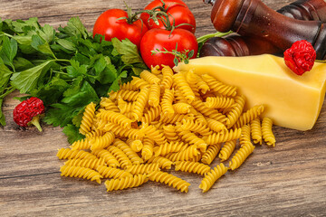 Italian pasta - raw Girandole for cooking
